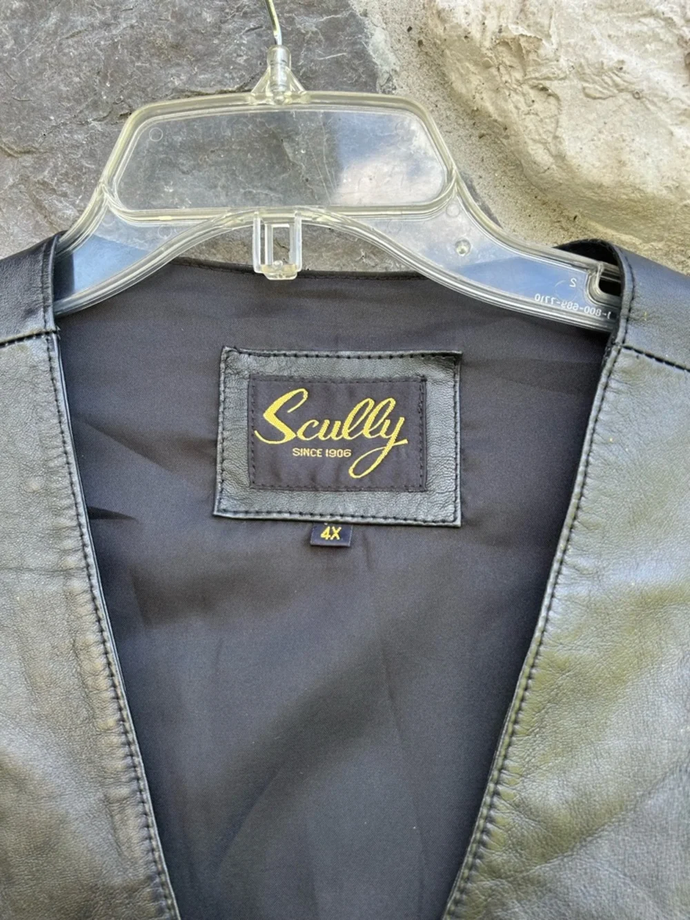 Scully Mens Genuine Leather Vest Size 4X Black Rustic Cowboy Wedding Formal